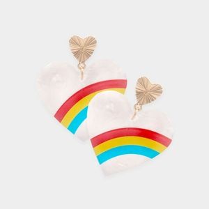 NEW Retro Marble Heart Earrings